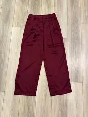 Banana Republic Wide-Leg Trousers in Burgundy